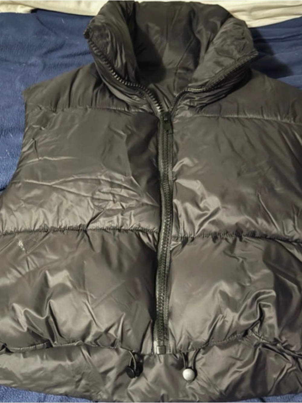 Girls Black Puffer Jacket Vest - Lightweight Insulated
